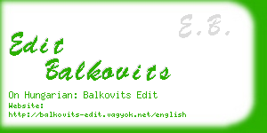 edit balkovits business card